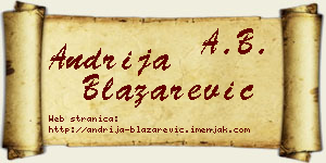 Andrija Blažarević vizit kartica